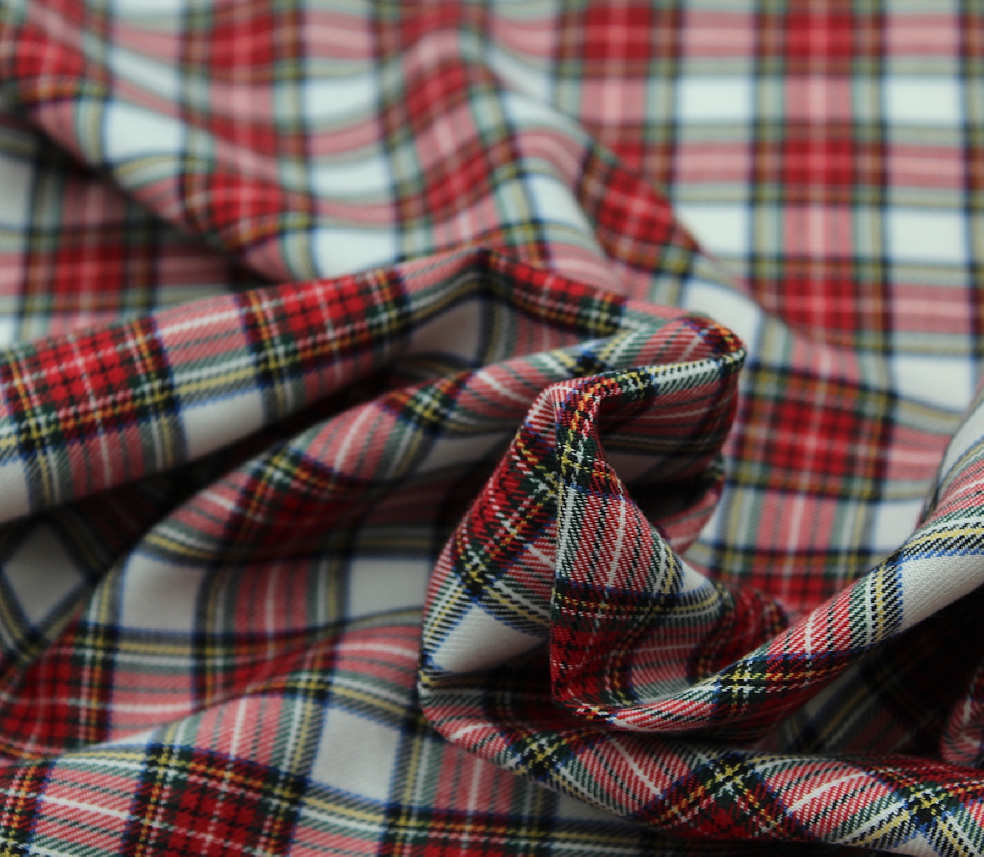 Tissu sergé de coton organique tartan