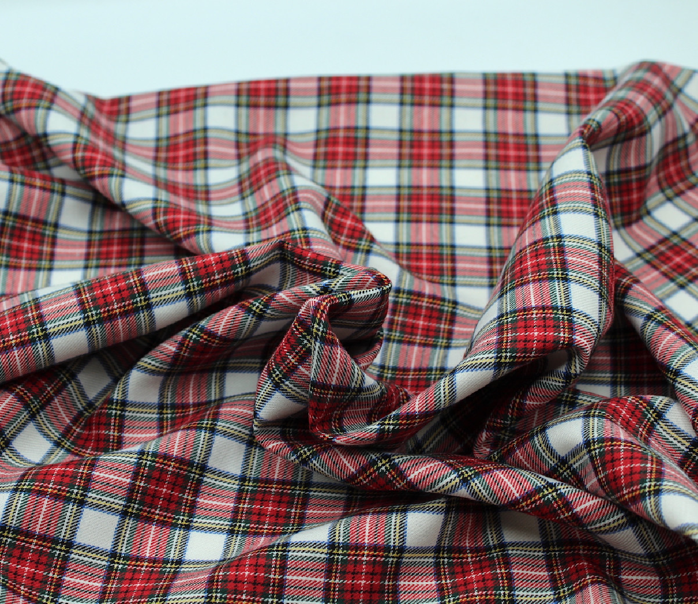 Tissu sergé de coton organique tartan