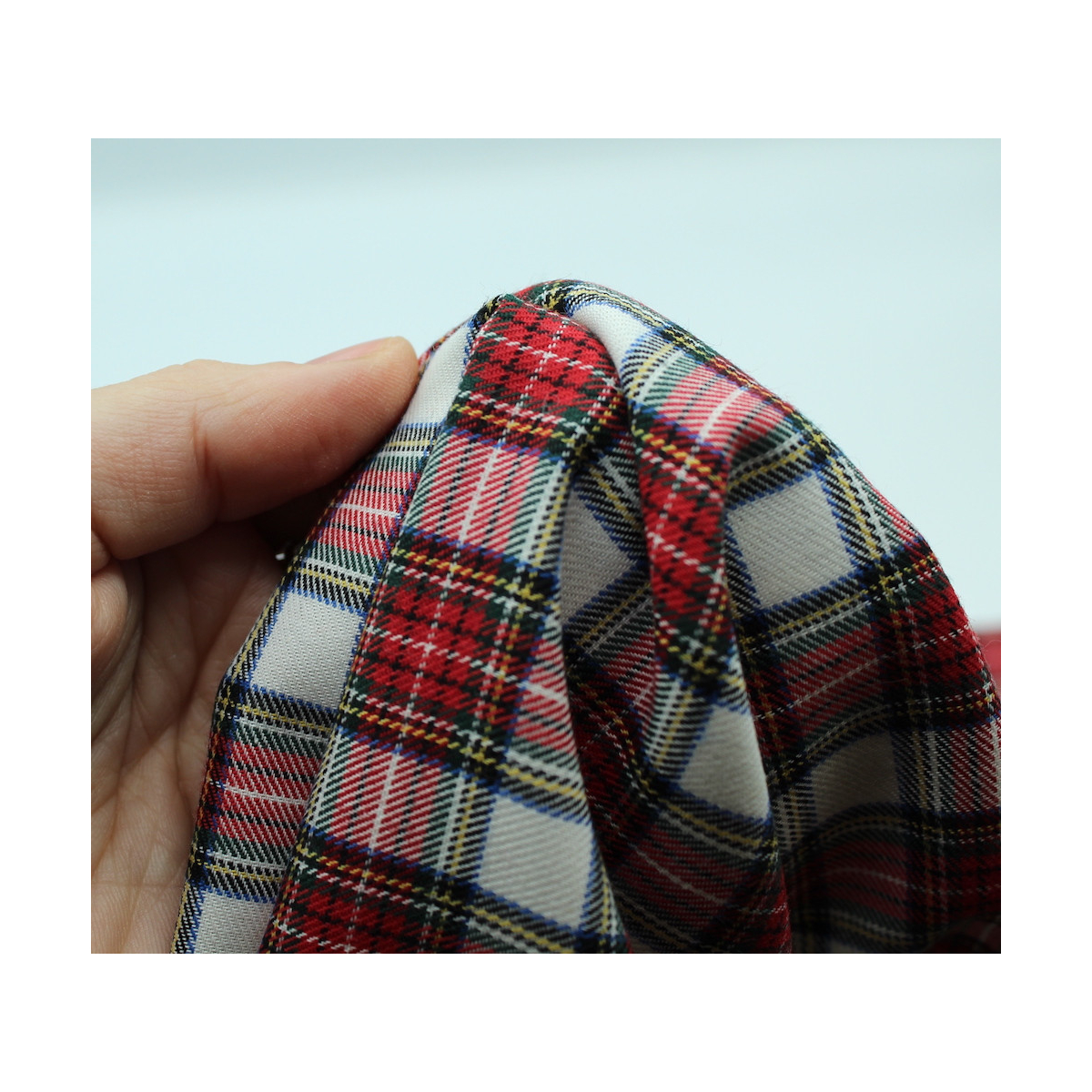 Tissu sergé de coton organique tartan