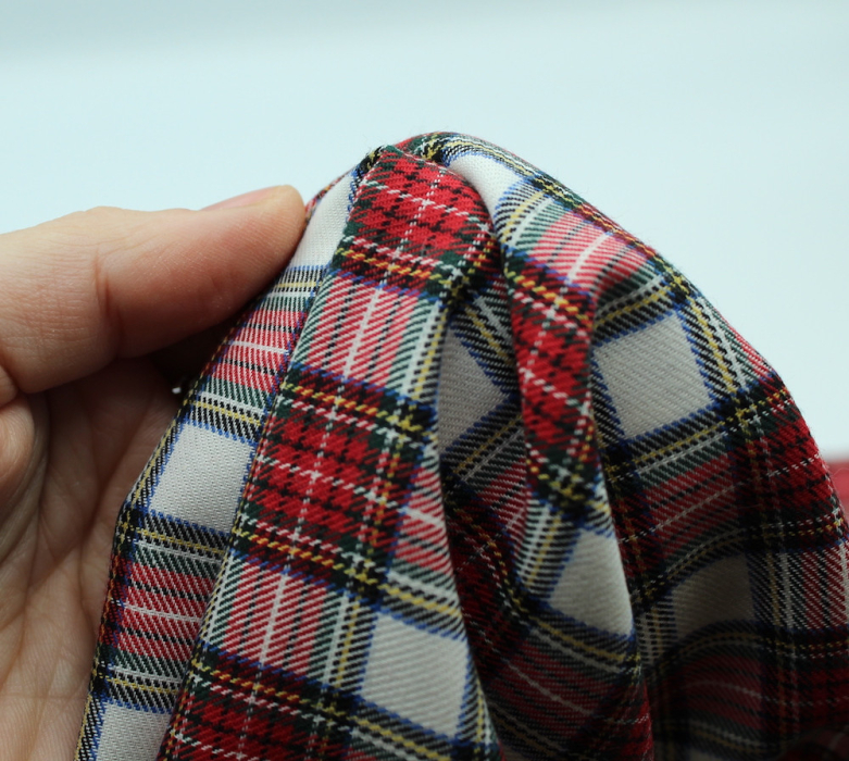 Tissu sergé de coton organique tartan