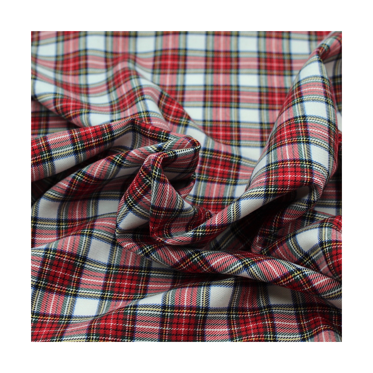 Tissu sergé de coton organique tartan