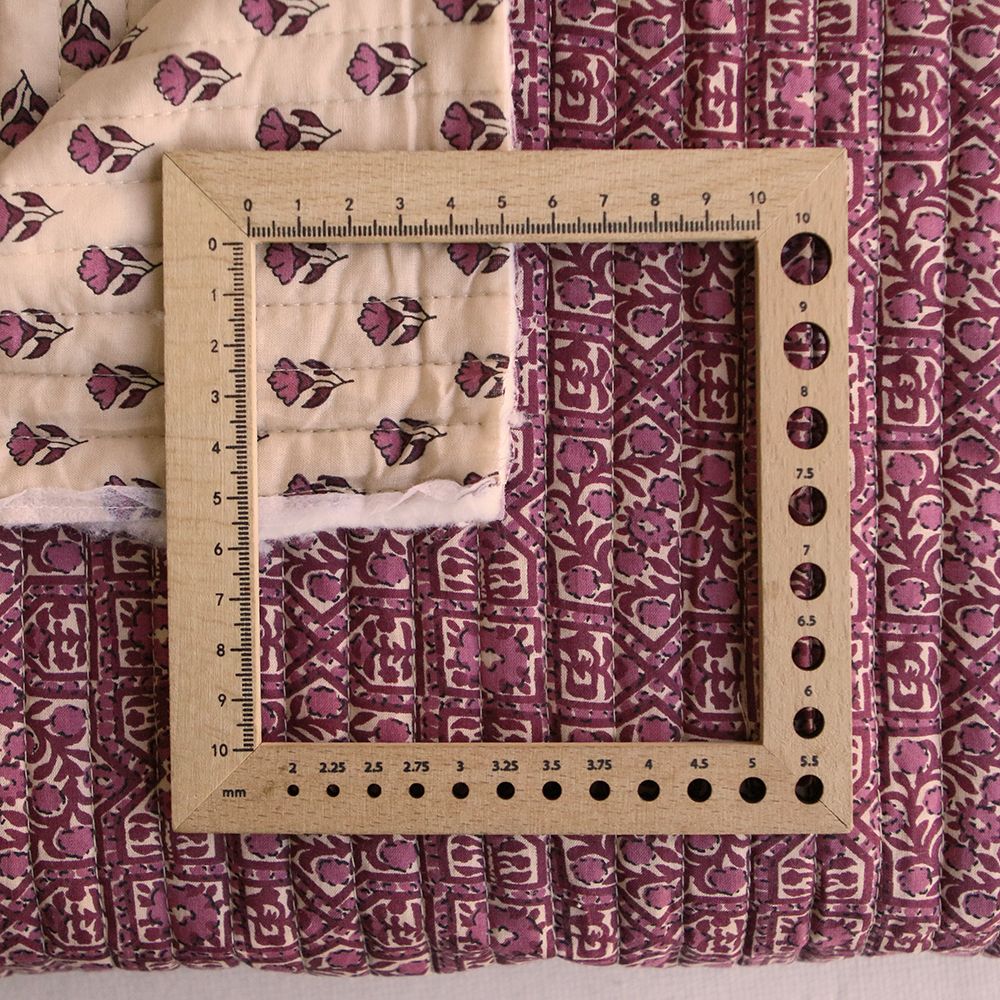 Malini - Tissu indien matelassé double face coton hand block, largeur 100 cm
