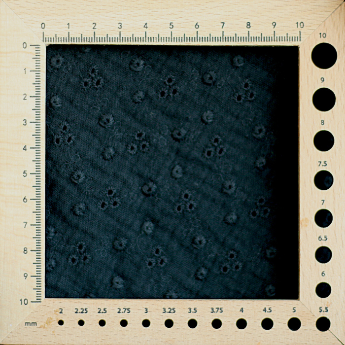Adèle - Double gaze de coton brodée coloris noir