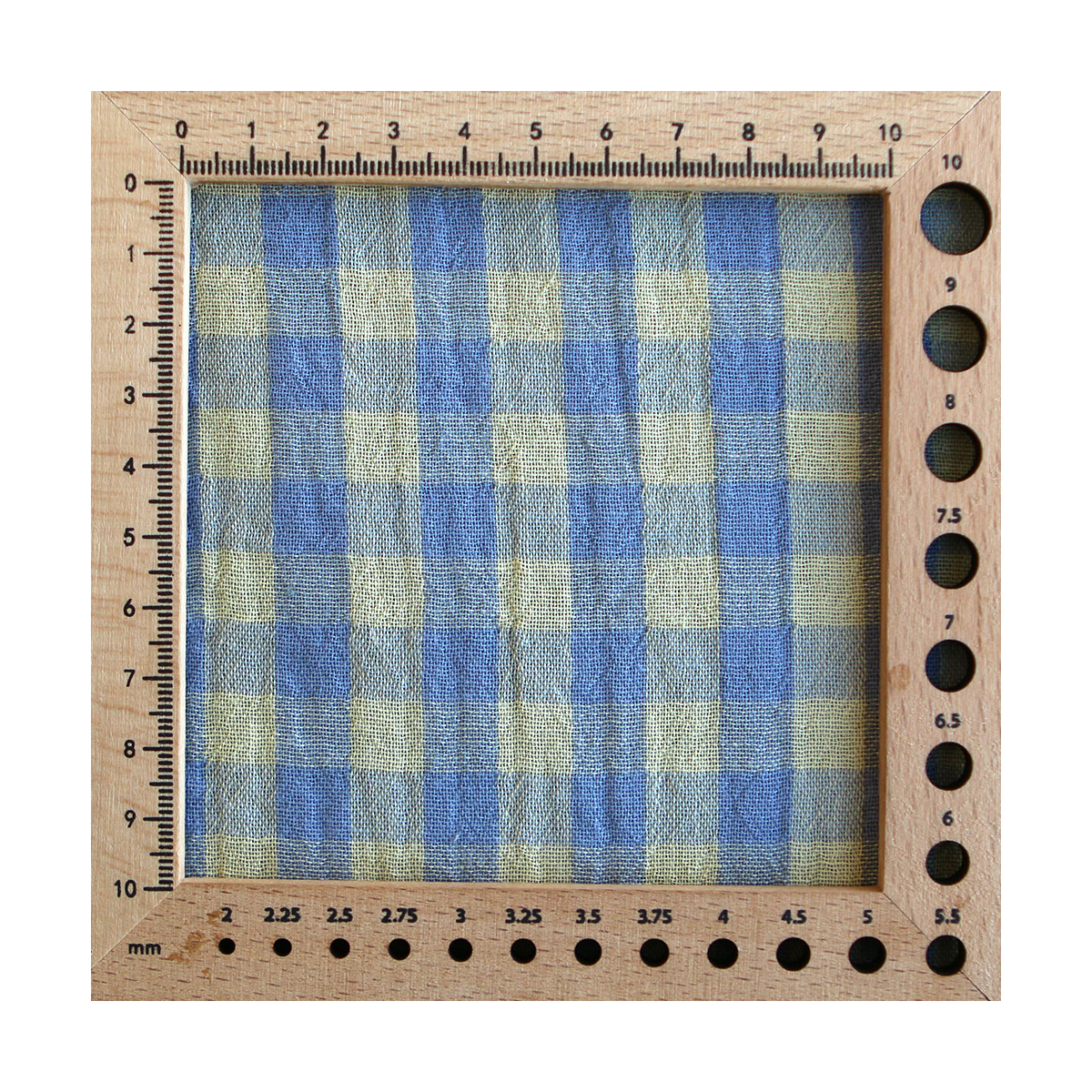 Double gaze de coton réversible vichy lemon et bleu baltique