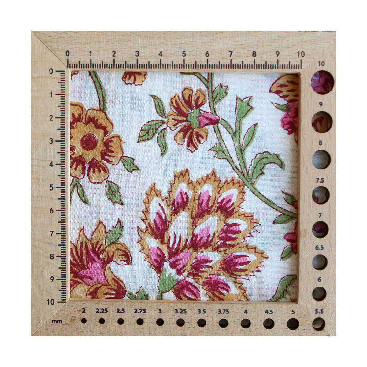 Jamila - Tissu indien en coton imprimé main Hand Block