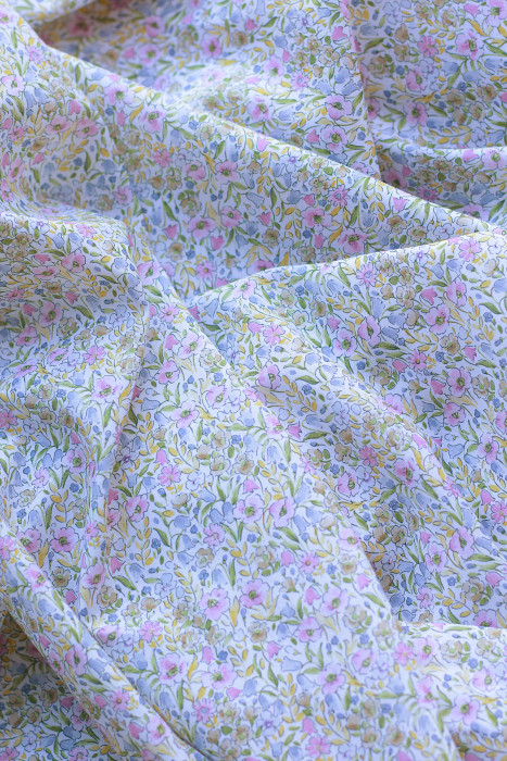 copy of Selma - Batiste de coton bio SILKYNE à imprimé fleuri rose et violet