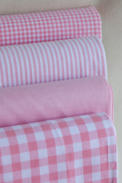 Popeline coton vichy carreaux 10mm rose frais 2
