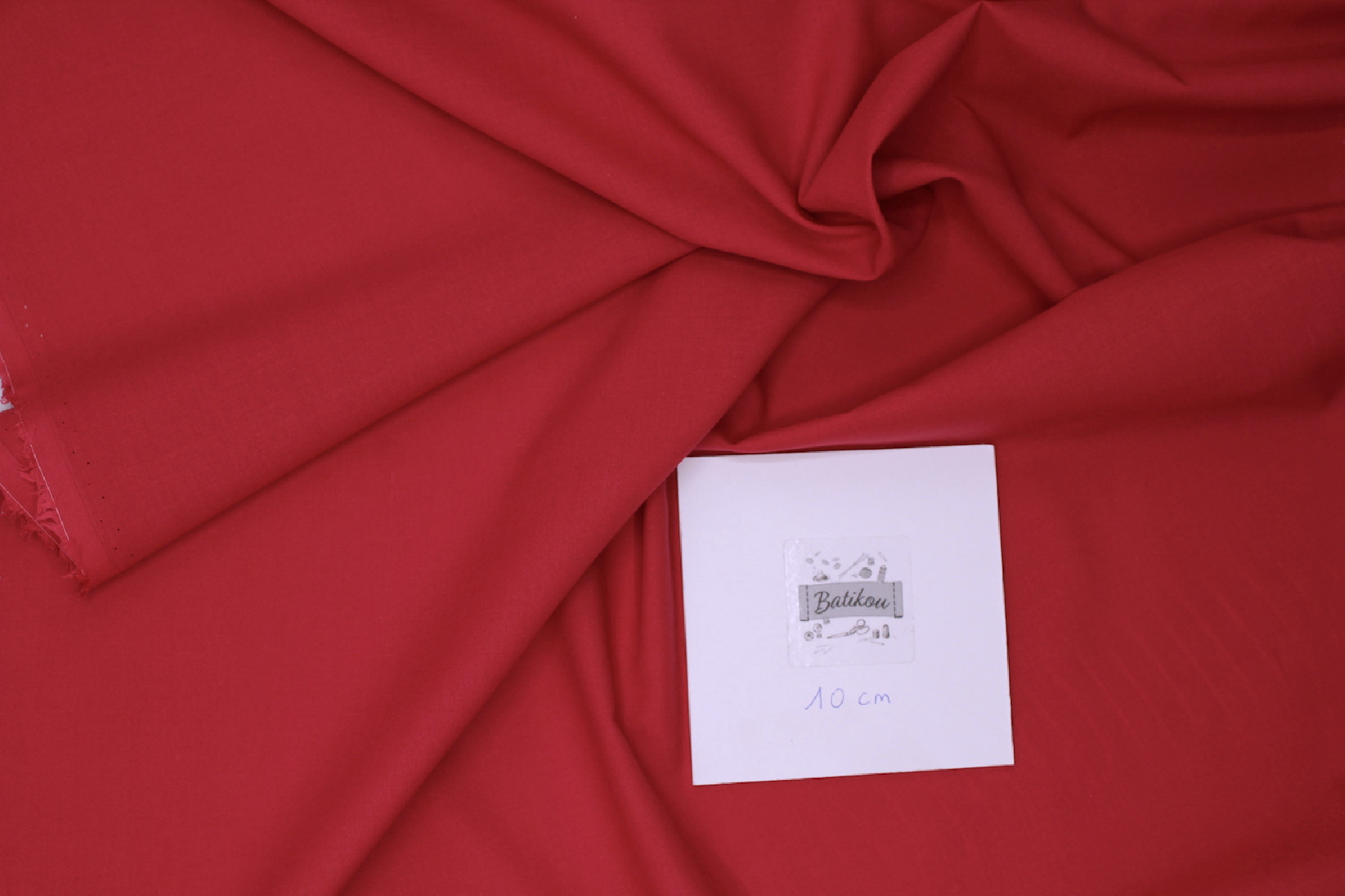 Voile de coton organique uni coloris rouge cerise
