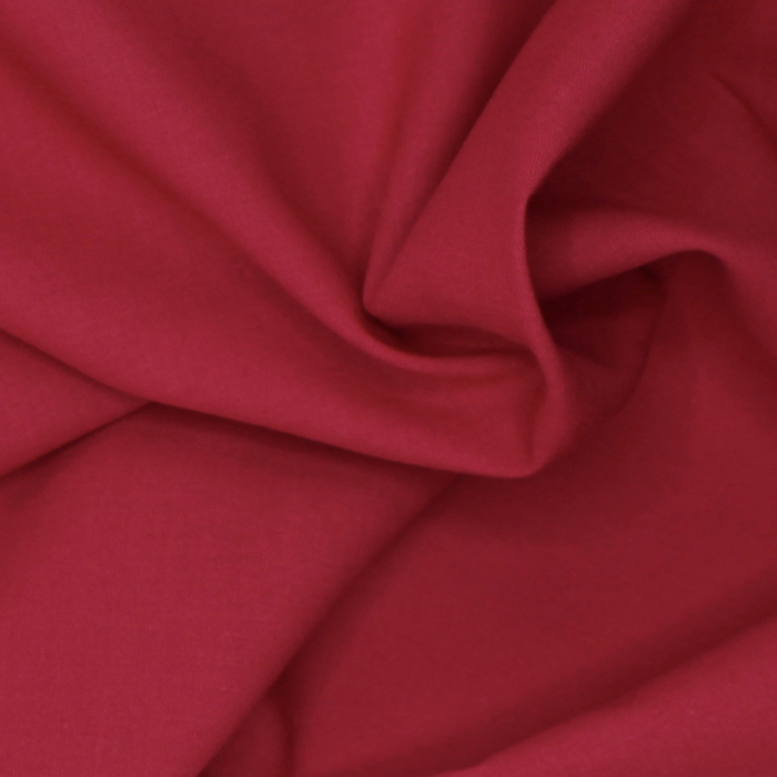 Voile de coton organique uni coloris rouge cerise