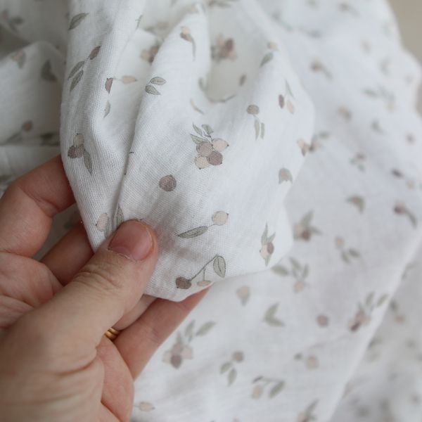 Hind - Double gaze de coton BIO exclusif blanc lait à motif nature 2