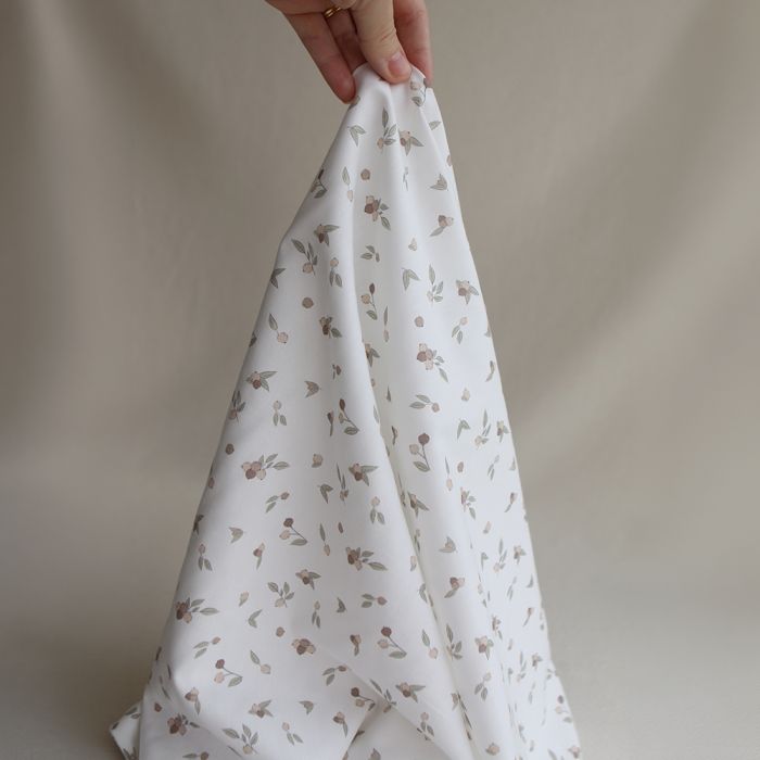 Hind - Popeline douce coton BIO organique fond blanc lait exclusif nature
