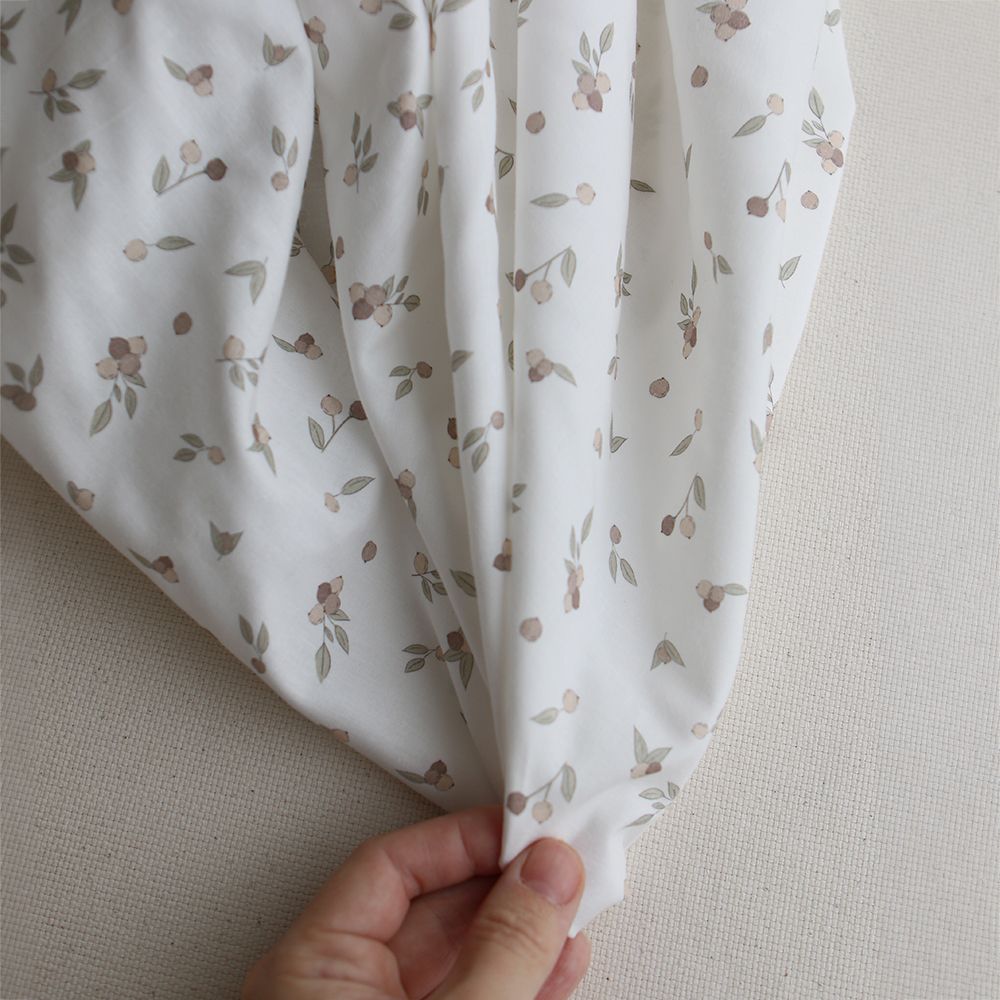 Hind - Popeline douce coton BIO organique fond blanc lait exclusif nature