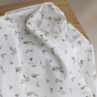 Hind - Popeline douce coton BIO organique fond blanc lait exclusif nature