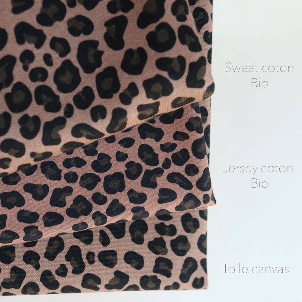 Lea - Toile de coton canvas motif exclusif graou rosé brun