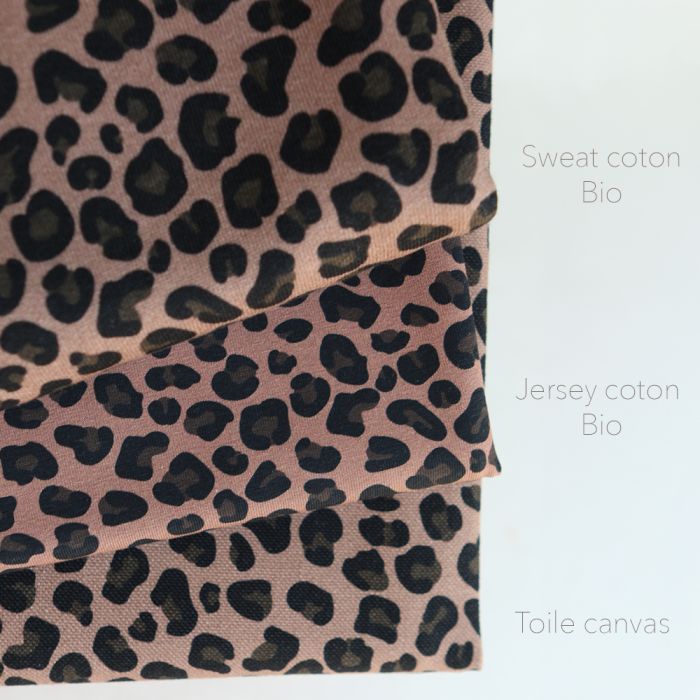 Lea - Toile de coton canvas motif exclusif graou rosé brun