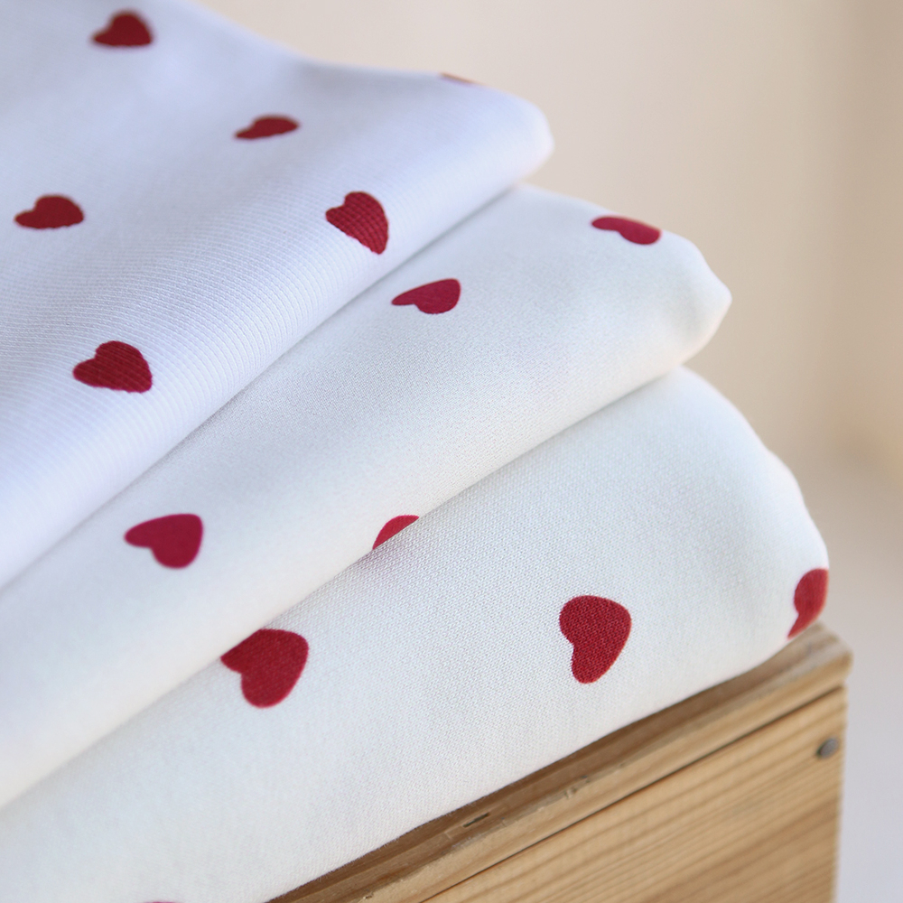 Jersey côtes fines exclusif Little Manou coeur rouge | Batikou