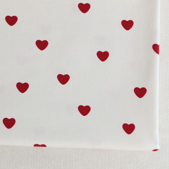 Little Manou - Jersey coton bio motif exclusif coeurs rouges