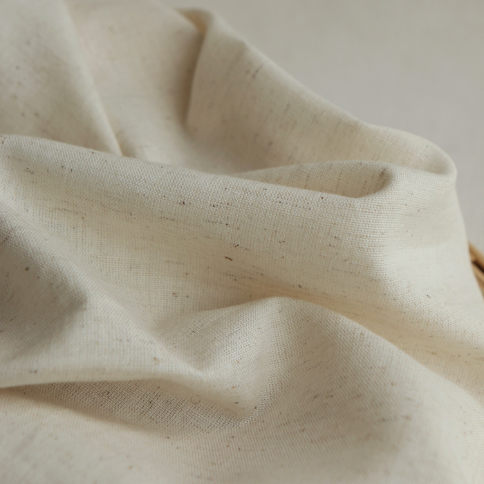 Riya uni - Tissu indien coton effet lin naturel chiné