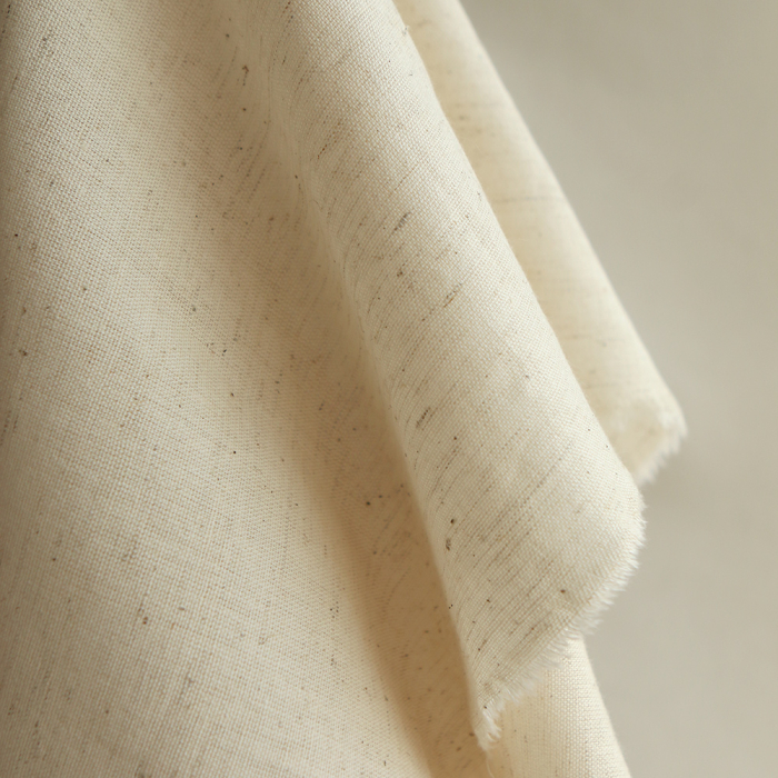 Riya uni - Tissu indien coton effet lin naturel chiné