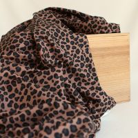 Lea - Jersey coton BIO motif exclusif graou rosé brun