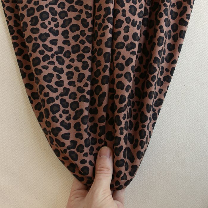 Lea - Jersey coton BIO motif exclusif graou rosé brun
