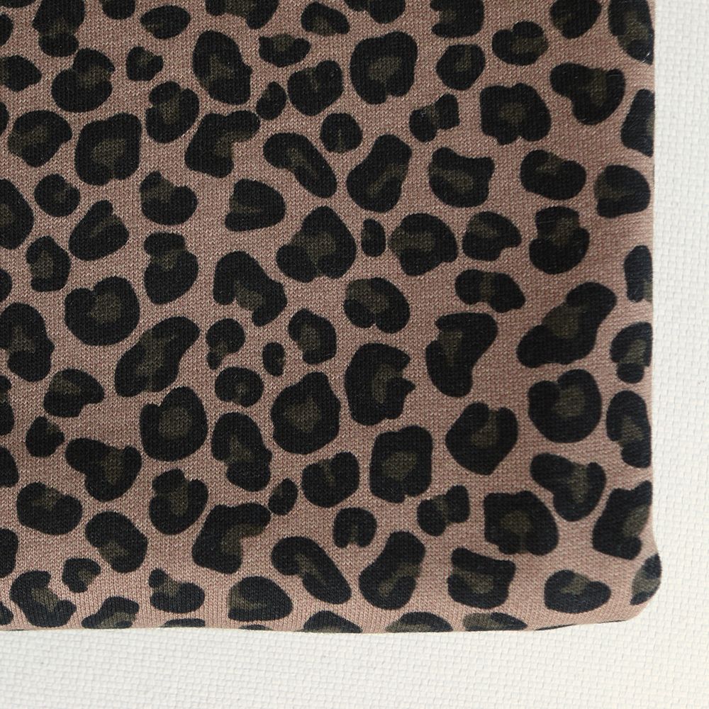 Lea - Sweat mélange de coton bouclettes motif exclusif graou rosé brun
