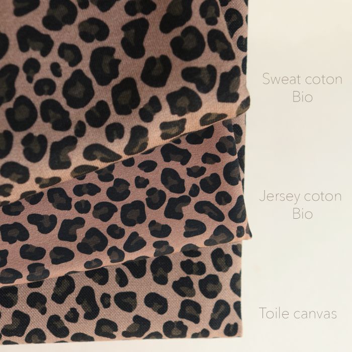 Lea - Sweat mélange de coton bouclettes motif exclusif graou rosé brun