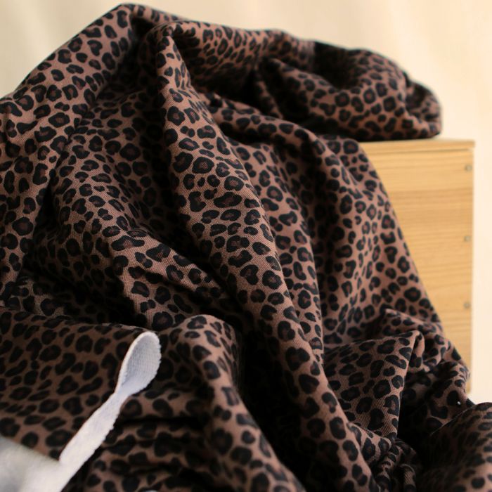 copy ofLea - Sweat mélange de coton bouclettes motif exclusif graou rosé brun