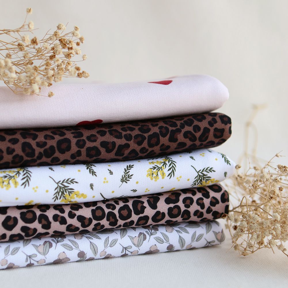 copy ofLea - Sweat mélange de coton bouclettes motif exclusif graou rosé brun