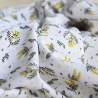 Mimosa - Sweat mélange de coton BIO bouclettes motif exclusif mimosa