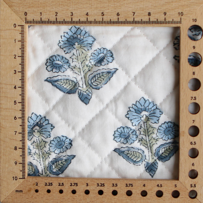 Tara - Tissu indien matelassé double face coton hand block largeur 100cm
