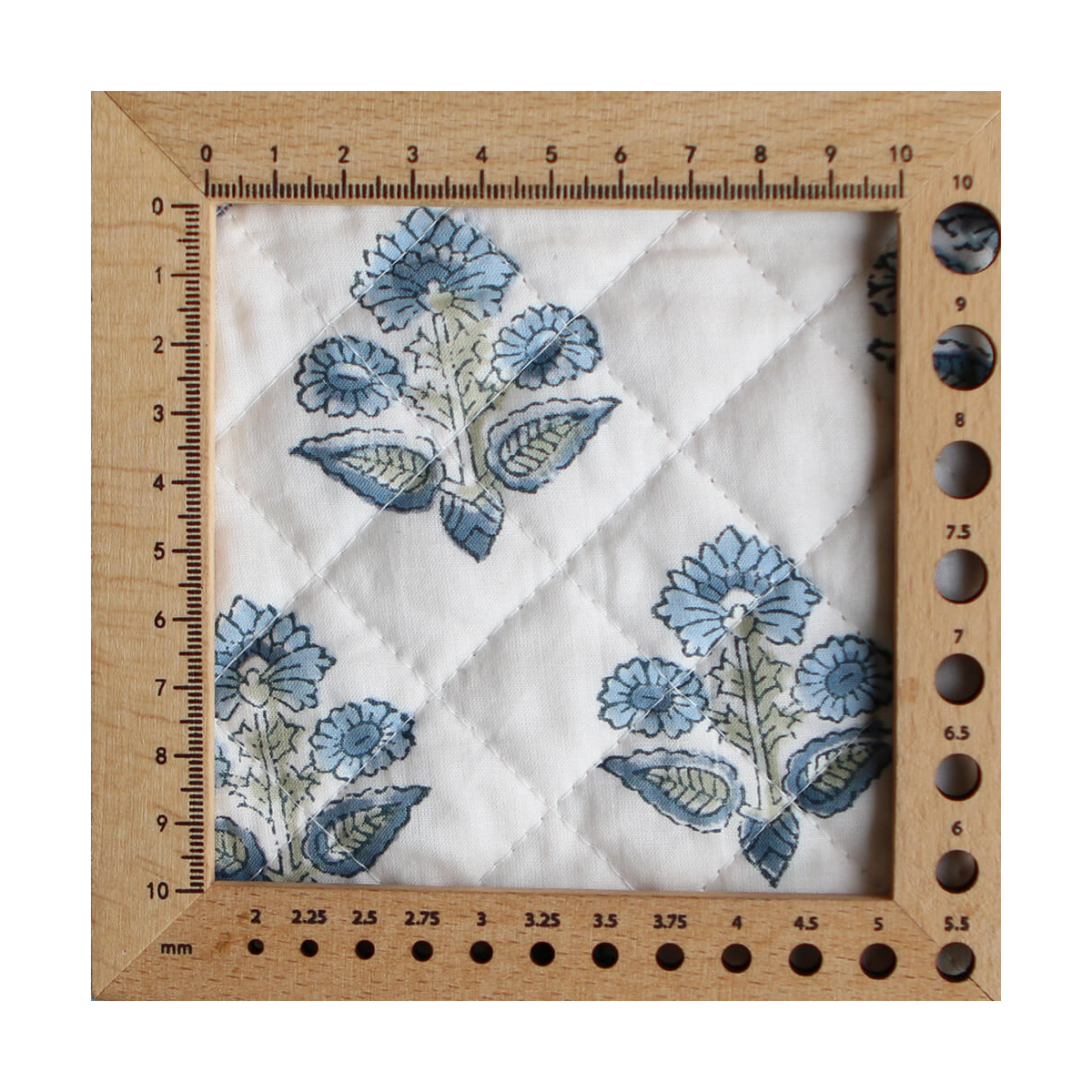 Tara - Tissu indien matelassé double face coton hand block largeur 100cm
