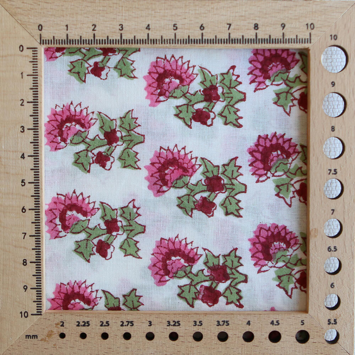 Jamila B - Tissu indien en coton imprimé main Hand Block