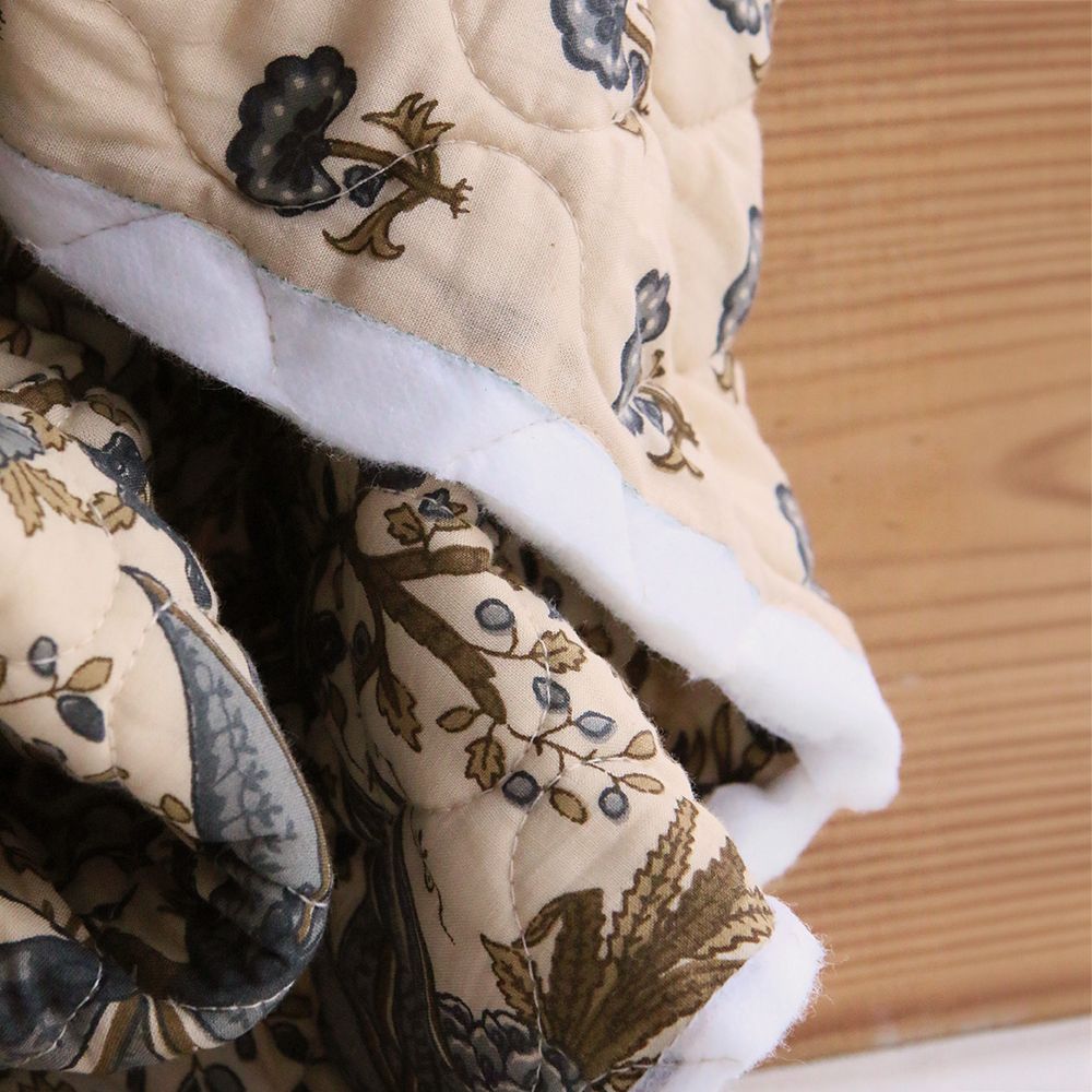 Kavya - Tissu indien matelassé double face coton hand block, largeur 100 cm