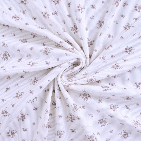 copie de Jersey coton côtes fines à motif fleuri rose et vert d'eau 2
