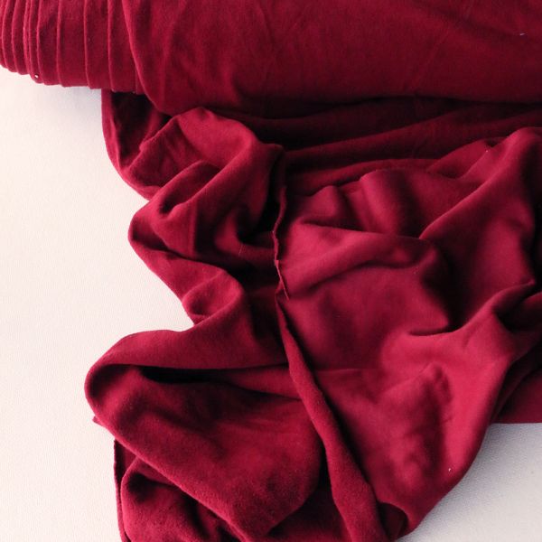Jersey sherpa envers polaire rouge foncé