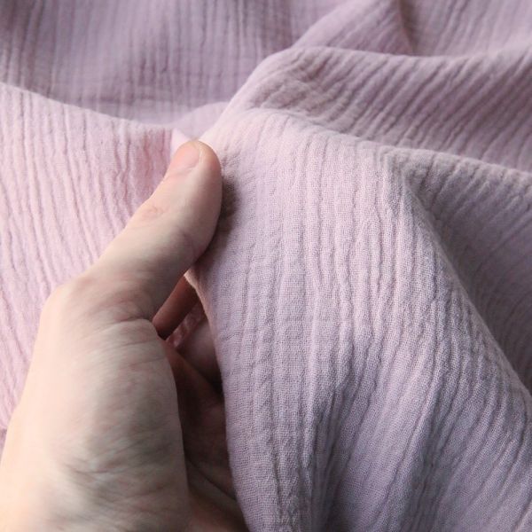 Double gaze coton rose nude tendre 2