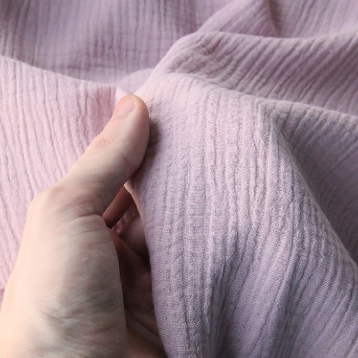 Double gaze coton rose nude tendre