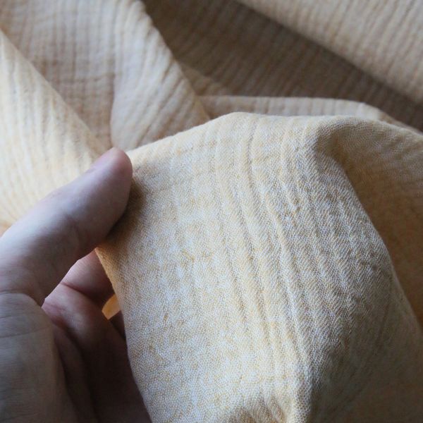 Double gaze coton ocre clair chiné 2
