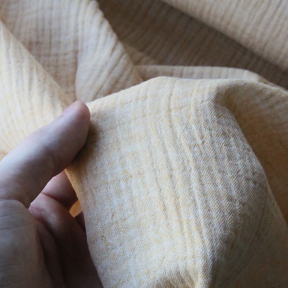 Double gaze coton ocre clair chiné