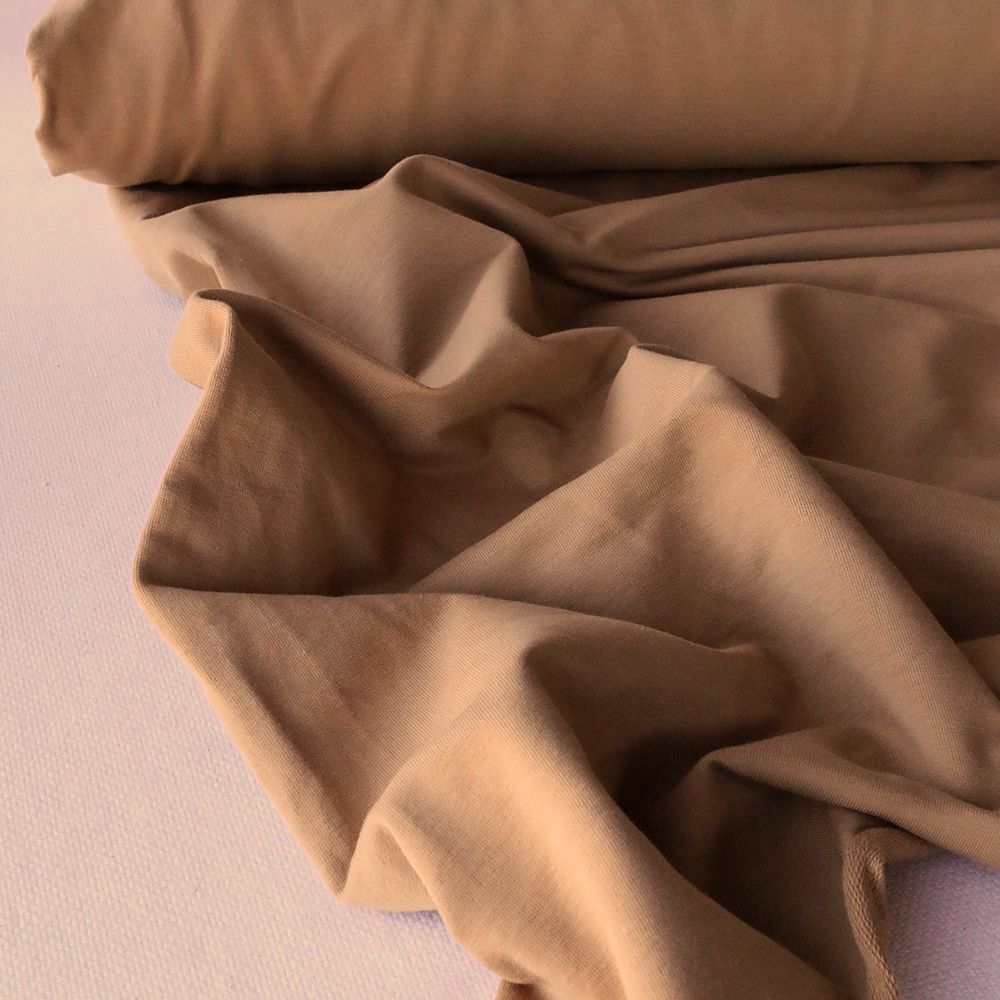 Sweat French terry bouclettes coloris camel