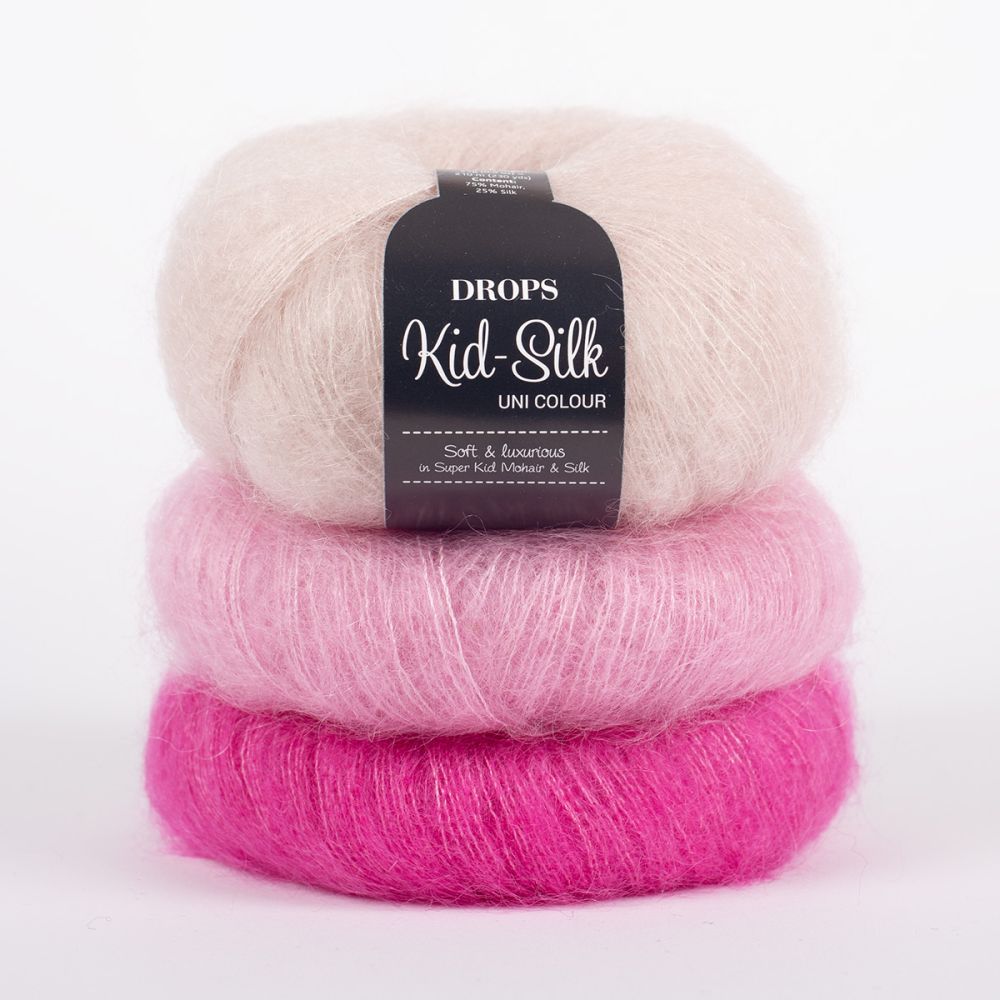 Rose nacré – Laine DROPS Kid-Silk mohair et soie, 25 g / 210 m