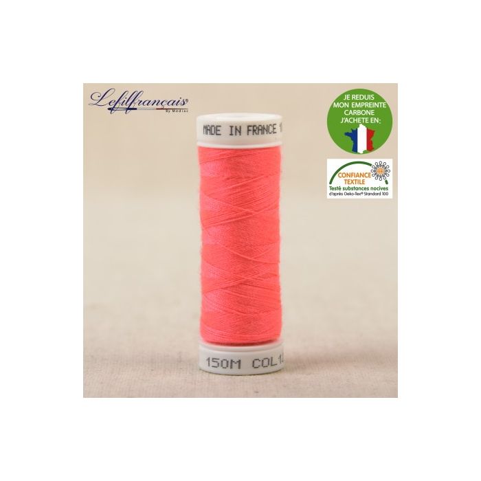 Rose fluo – Fil à coudre français polyester 150 m, Le Fil Français