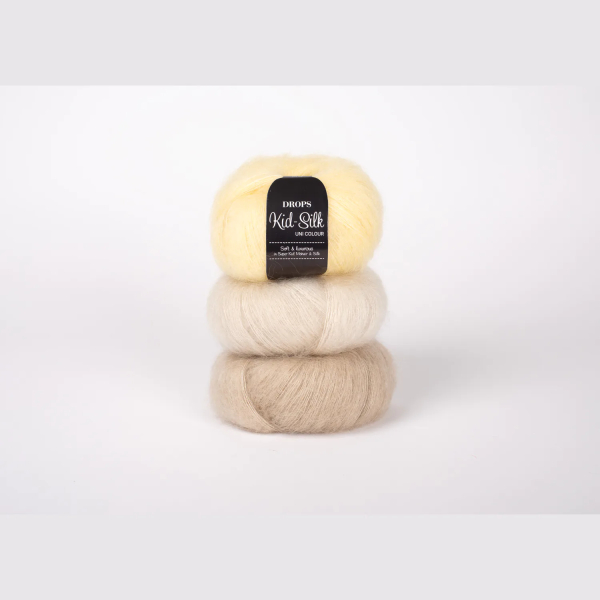 Beige massepain – Laine DROPS Kid-Silk mohair et soie, 25 g / 210 m 2