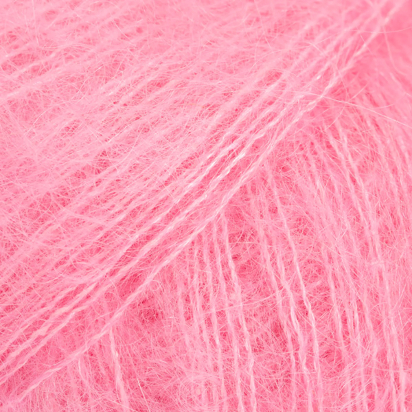 Rose glace à la fraise – Laine DROPS Kid-Silk mohair et soie, 25 g / 210 m