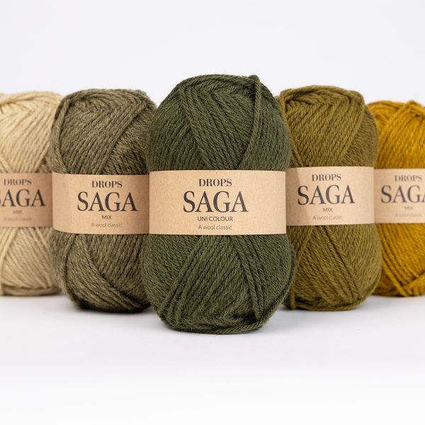 Lavande givrée chiné – Laine DROPS Saga pure laine, 50 g / 100 m 2
