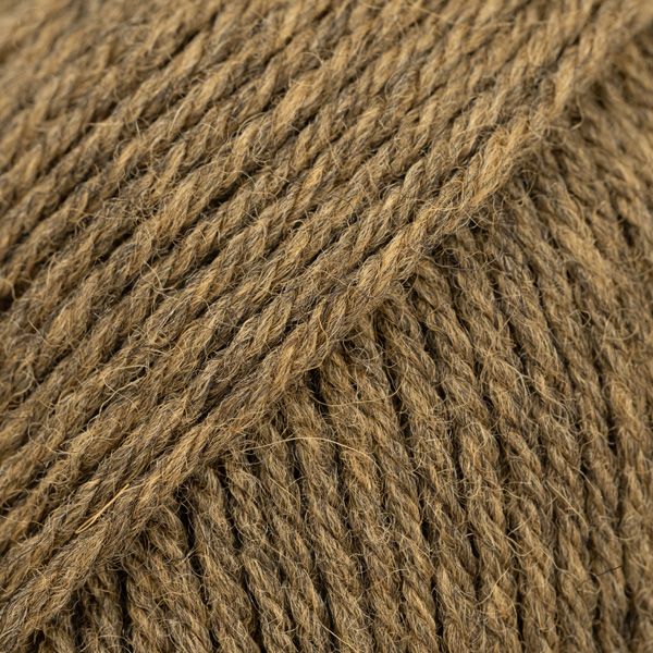 Brun mousse chiné – Laine DROPS Saga pure laine, 50 g / 100 m