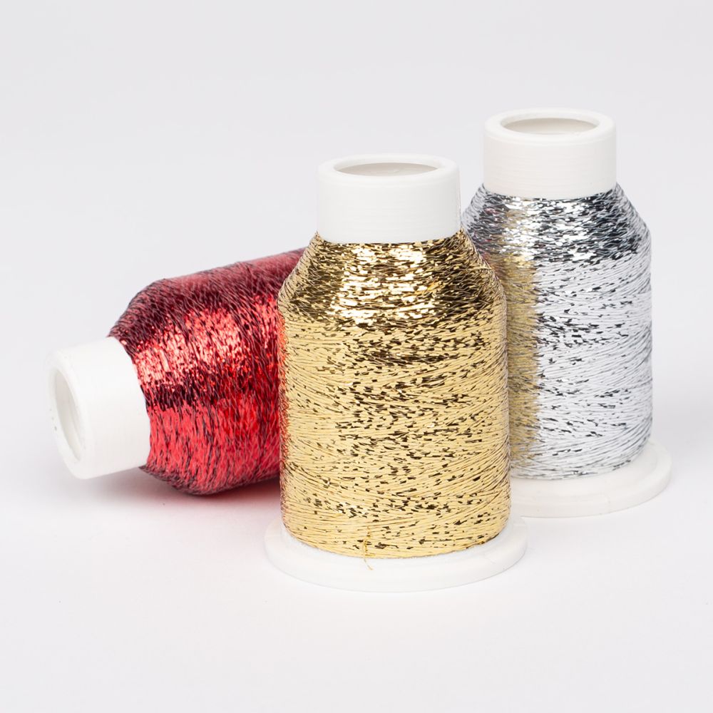 Argent – Fil scintillant DROPS Glitter, bobine 10 g / 700 m