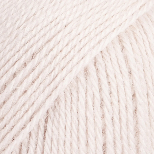 Blanc brume – Laine DROPS Flora laine et alpaga, 50 g / 210 m