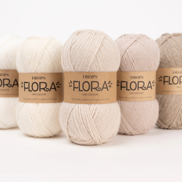 Noir – Laine DROPS Flora laine et alpaga, 50 g / 210 m 2